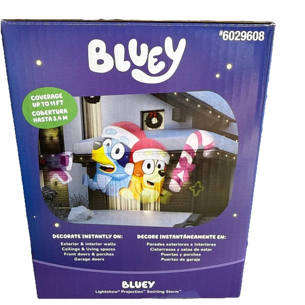 Bluey Christmas Holiday Lightshow Projector Swirling‎ Images 11ft Coverage NIB